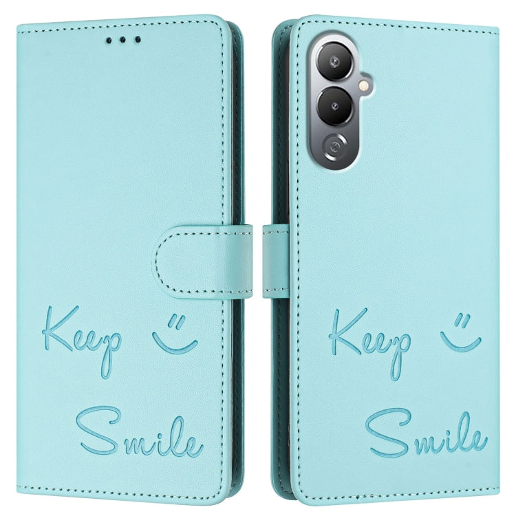 For Tecno Pova 4 Pro Smile Embossing RFID Leather Phone Case