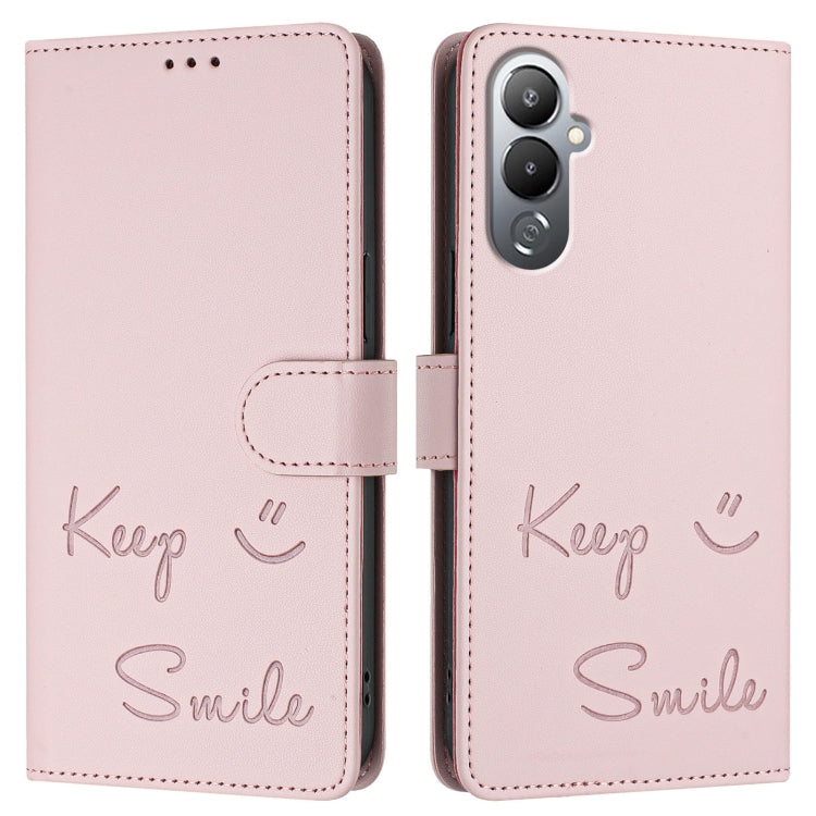 For Tecno Pova 4 Pro Smile Embossing RFID Leather Phone Case