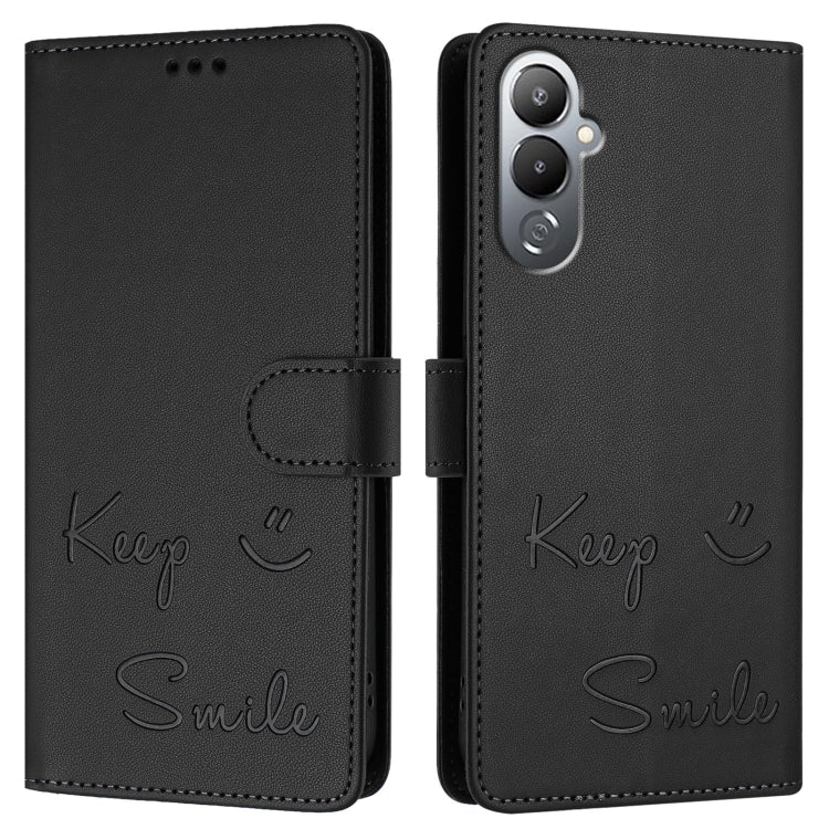 For Tecno Pova 4 Pro Smile Embossing RFID Leather Phone Case