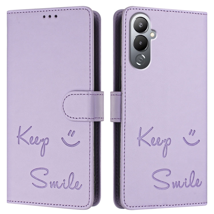For Tecno Pova 4 Pro Smile Embossing RFID Leather Phone Case