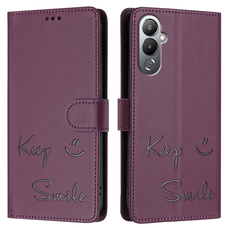 For Tecno Pova 4 Pro Smile Embossing RFID Leather Phone Case