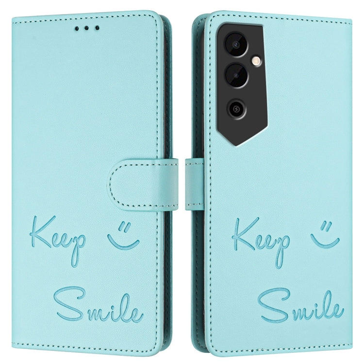 For Tecno Pova Neo 2 Smile Embossing RFID Leather Phone Case