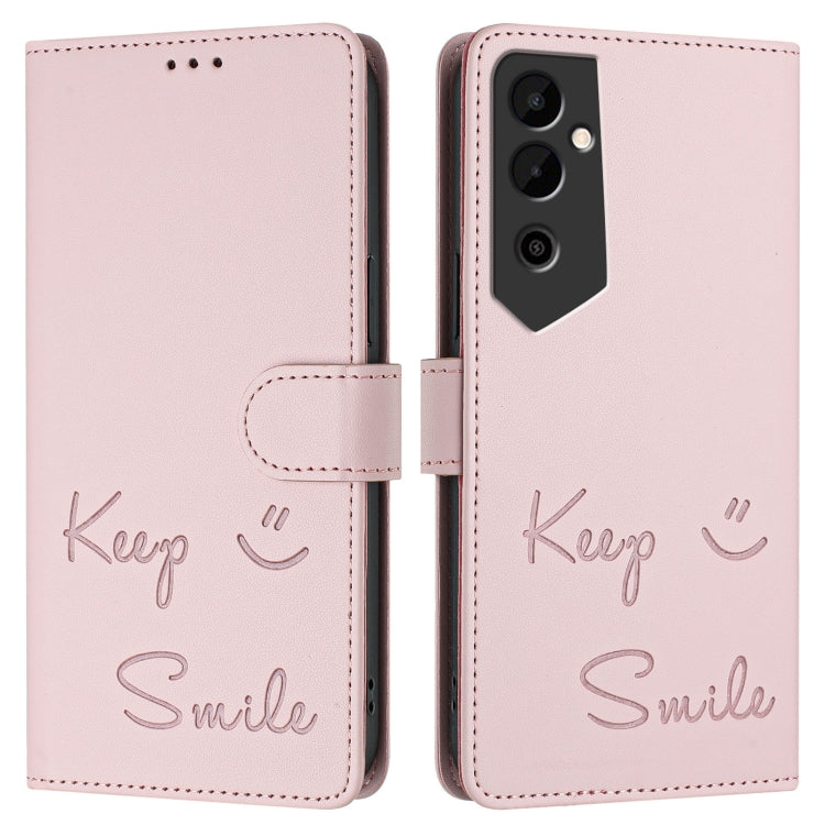 For Tecno Pova Neo 2 Smile Embossing RFID Leather Phone Case