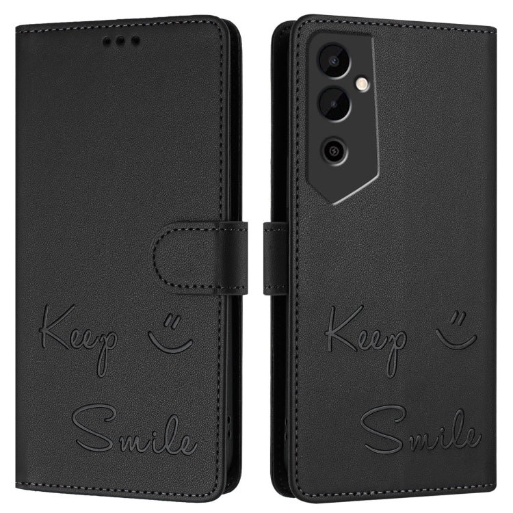 For Tecno Pova Neo 2 Smile Embossing RFID Leather Phone Case