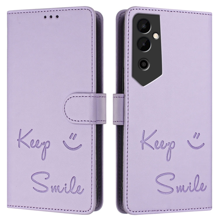 For Tecno Pova Neo 2 Smile Embossing RFID Leather Phone Case
