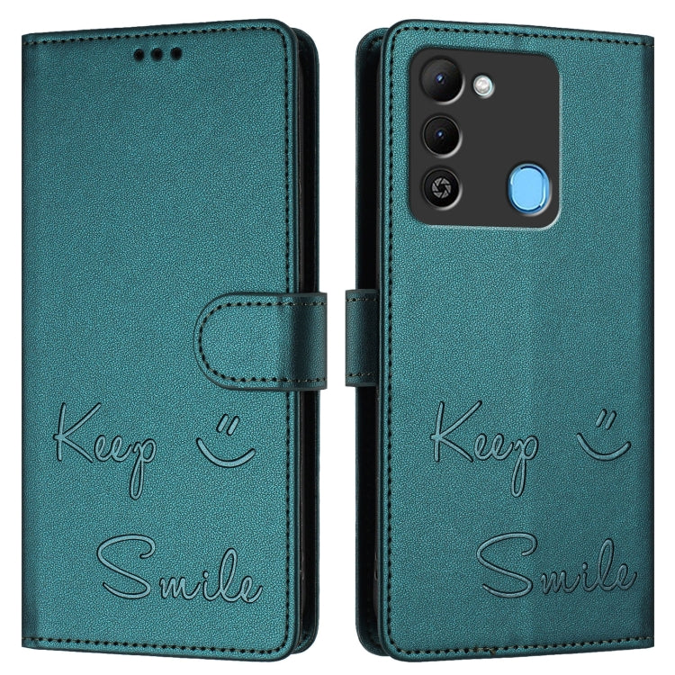 For Tecno Spark 9 Smile Embossing RFID Leather Phone Case