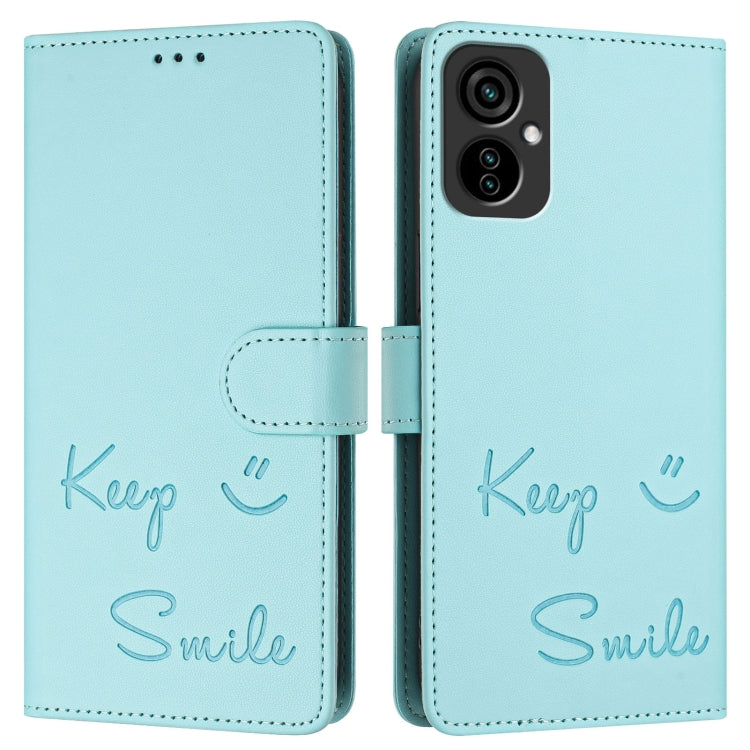 For Tecno Camon 19 Neo Smile Embossing RFID Leather Phone Case