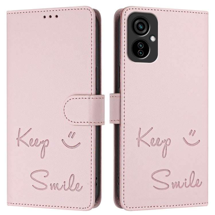 For Tecno Camon 19 Neo Smile Embossing RFID Leather Phone Case