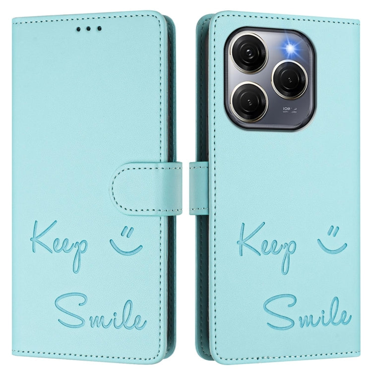 For Tecno Spark 20 Pro 5G Smile Embossing RFID Leather Phone Case