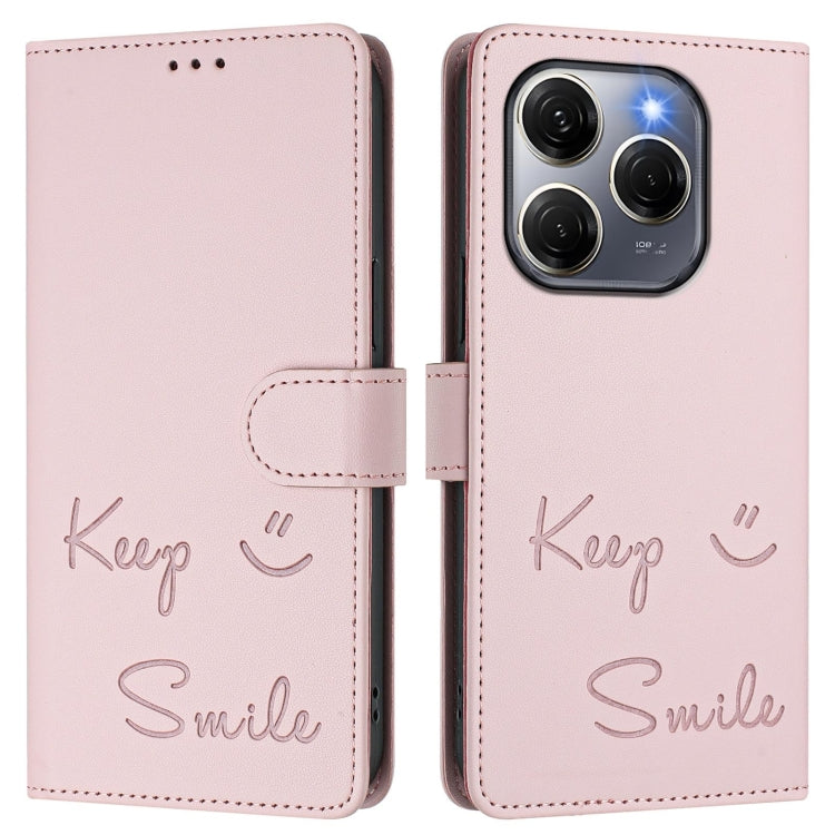 For Tecno Spark 20 Pro 5G Smile Embossing RFID Leather Phone Case