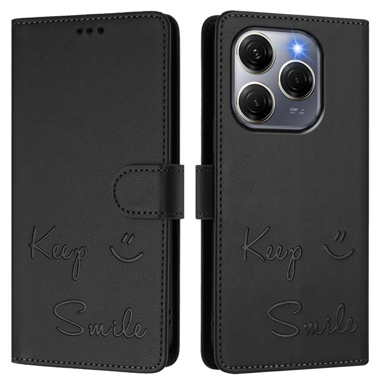 For Tecno Spark 20 Pro 5G Smile Embossing RFID Leather Phone Case