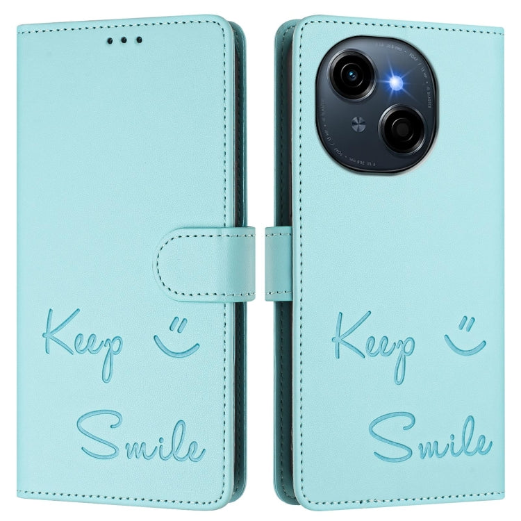 For Tecno Spark Go 1 / Go 2025 Smile Embossing RFID Leather Phone Case