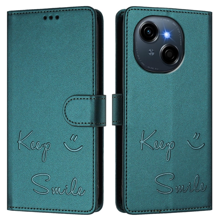 For Tecno Spark Go 1 / Go 2025 Smile Embossing RFID Leather Phone Case