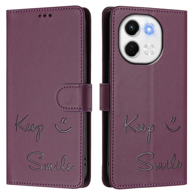 For Tecno Spark 30 5G Smile Embossing RFID Leather Phone Case