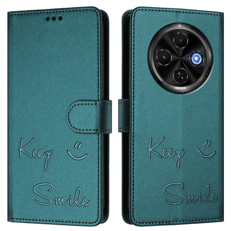 For Tecno Spark 30C 5G / Pop 9 5G Smile Embossing RFID Leather Phone Case