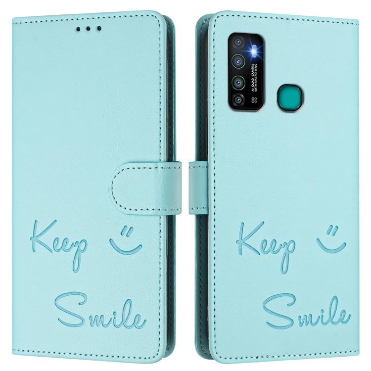 For Tecno Camon 15 / 15 Air Smile Embossing RFID Leather Phone Case