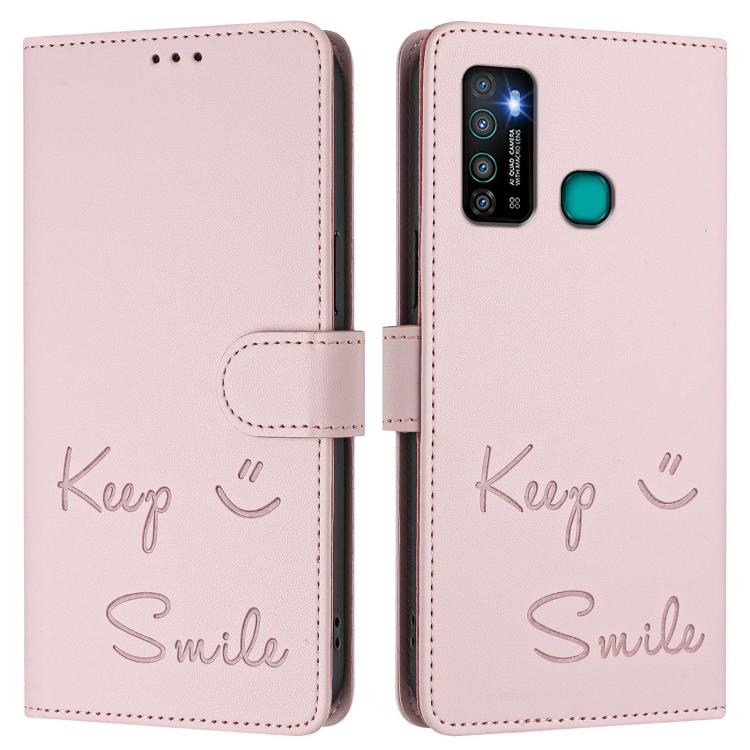 For Tecno Camon 15 / 15 Air Smile Embossing RFID Leather Phone Case