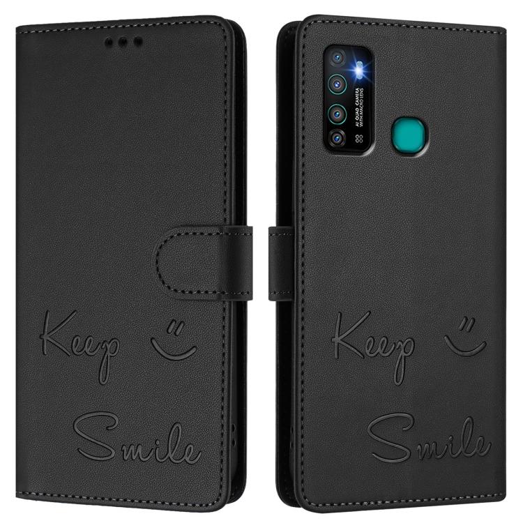 For Tecno Camon 15 / 15 Air Smile Embossing RFID Leather Phone Case