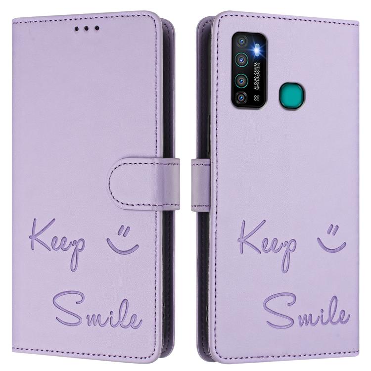 For Tecno Camon 15 / 15 Air Smile Embossing RFID Leather Phone Case