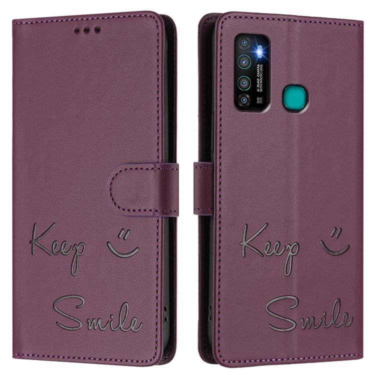 For Tecno Camon 15 / 15 Air Smile Embossing RFID Leather Phone Case