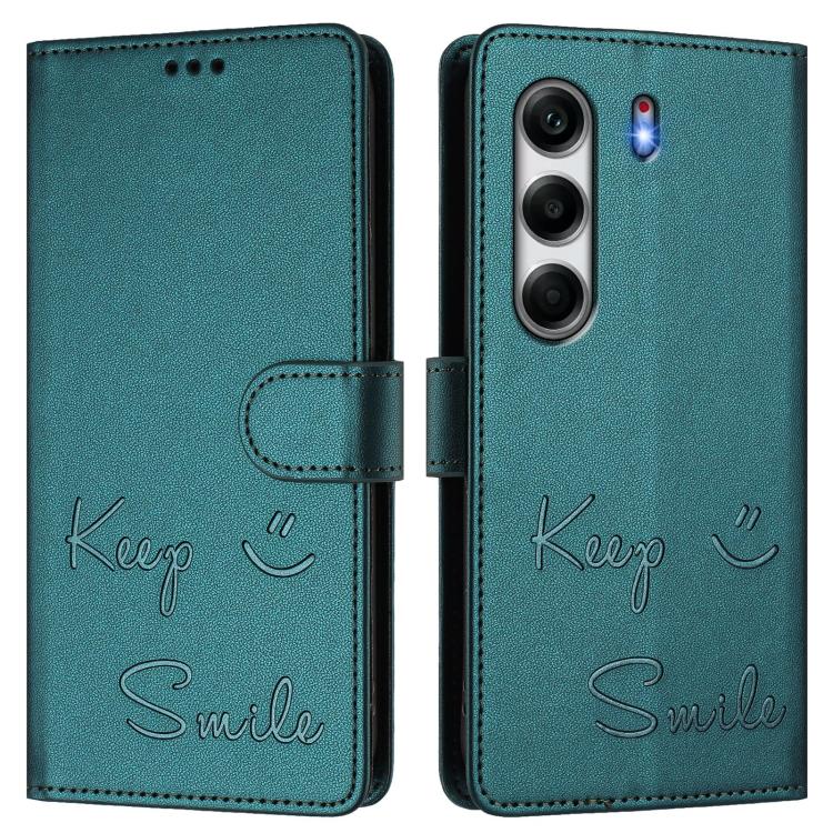 For Tecno Camon 40 4G Smile Embossing RFID Leather Phone Case