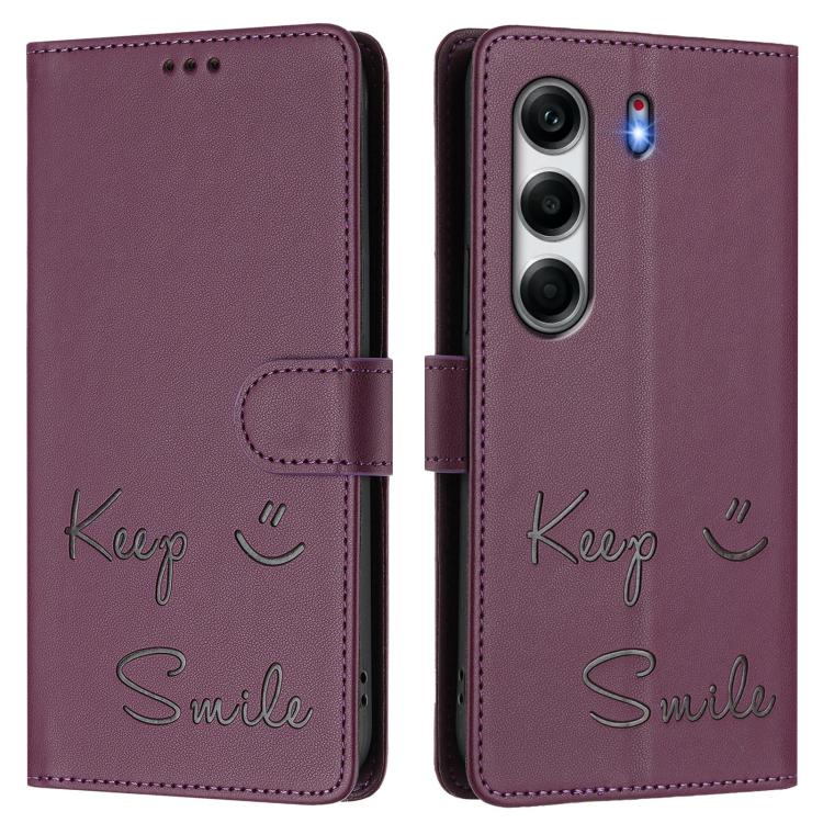 For Tecno Camon 40 4G Smile Embossing RFID Leather Phone Case