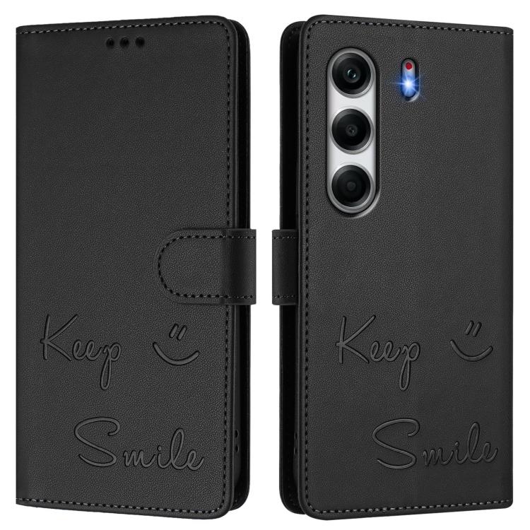For Tecno Camon 40 Pro 4G Smile Embossing RFID Leather Phone Case
