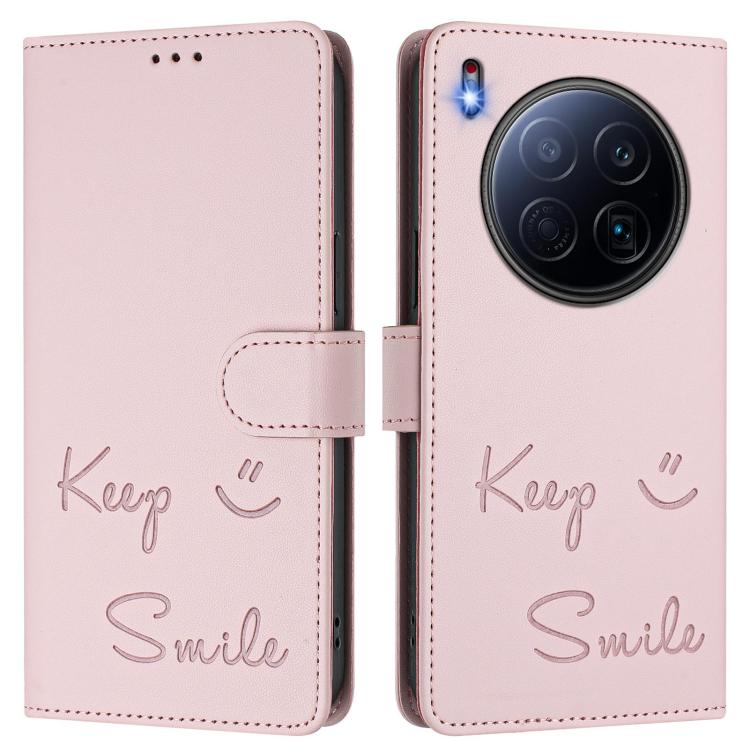 For Tecno Camon 40 Premier Smile Embossing RFID Leather Phone Case