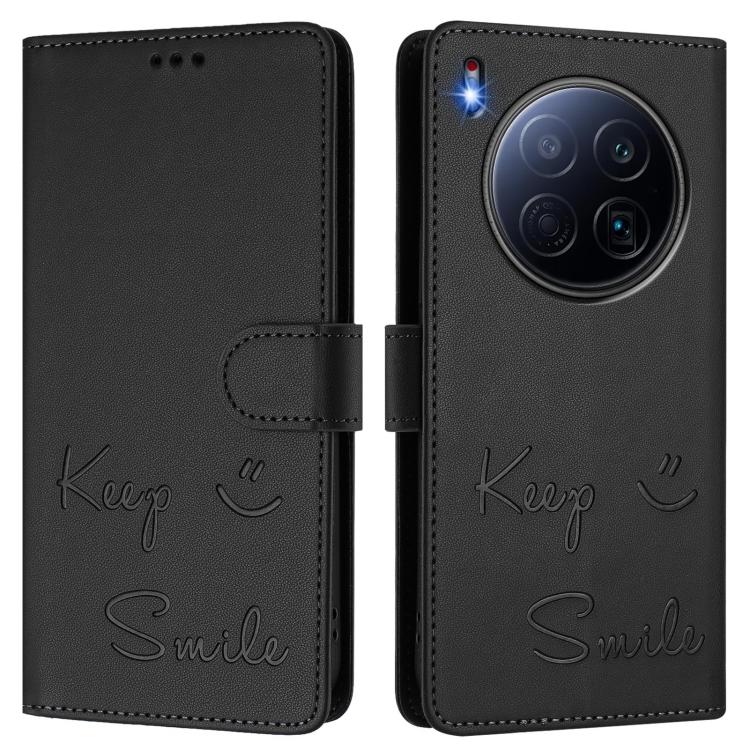 For Tecno Camon 40 Premier Smile Embossing RFID Leather Phone Case