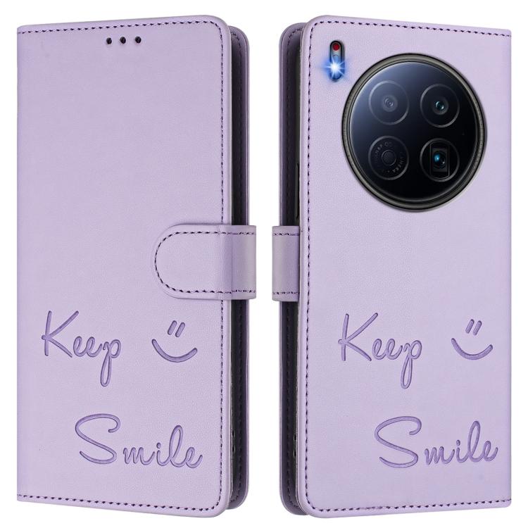 For Tecno Camon 40 Premier Smile Embossing RFID Leather Phone Case