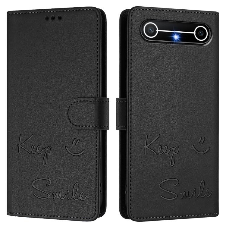 For Tecno Spark Slim 5G Smile Embossing RFID Leather Phone Case