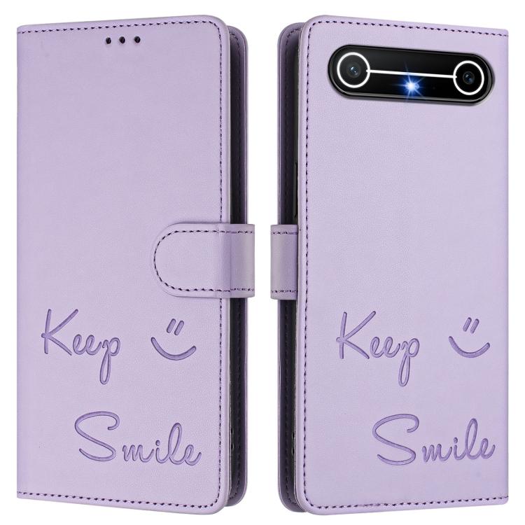 For Tecno Spark Slim 5G Smile Embossing RFID Leather Phone Case