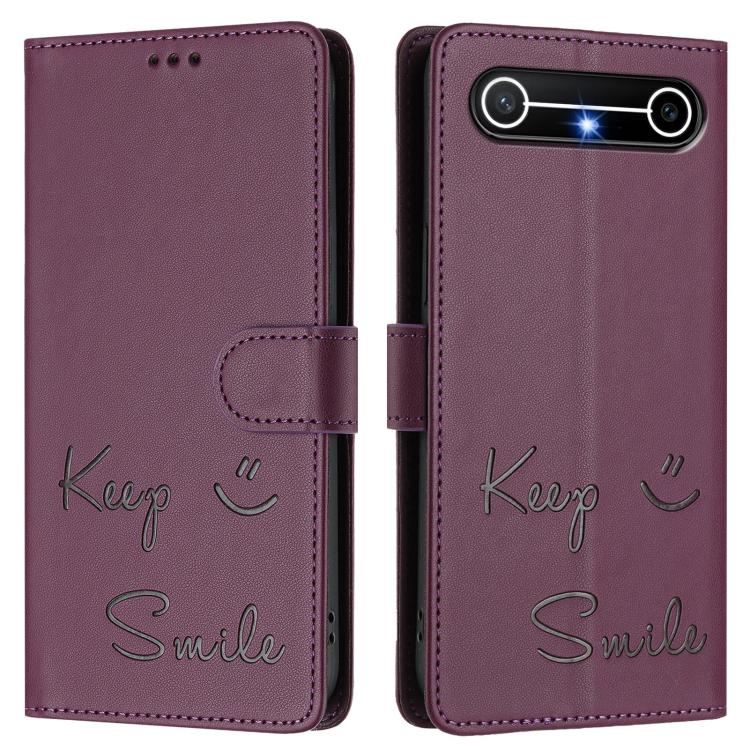 For Tecno Spark Slim 5G Smile Embossing RFID Leather Phone Case