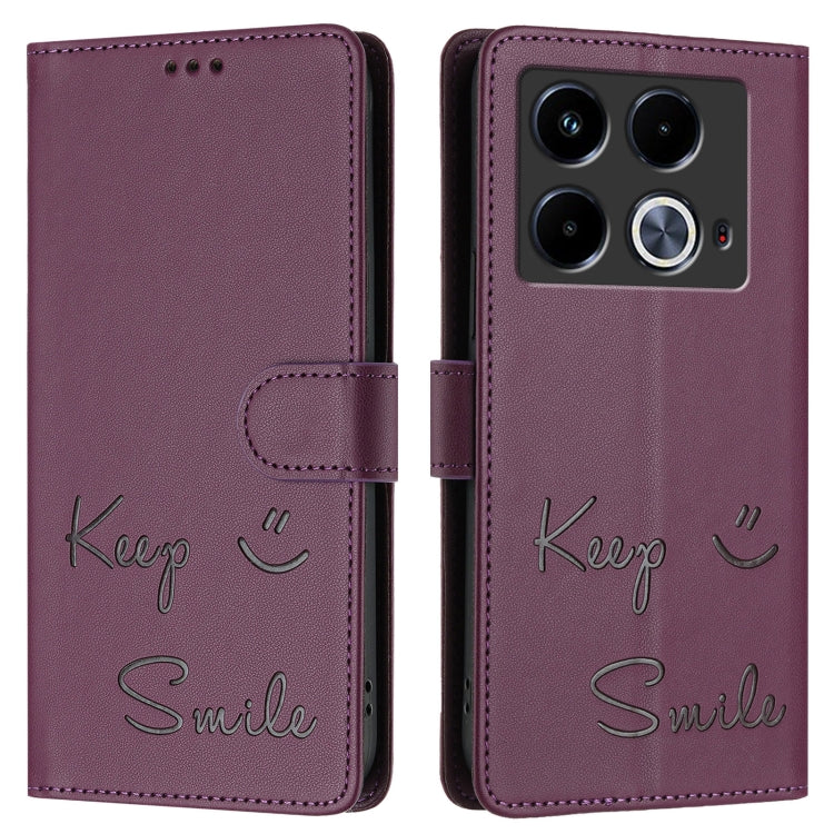 For Infinix Note 40 5G Smile Embossing RFID Leather Phone Case