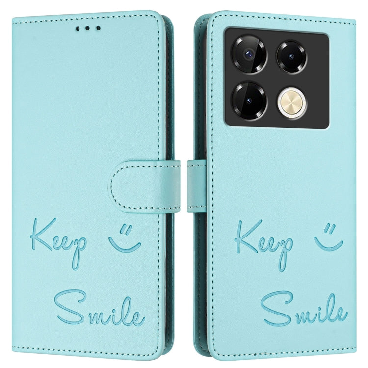 For Infinix Note 40 Pro 4G X6850 Smile Embossing RFID Leather Phone Case