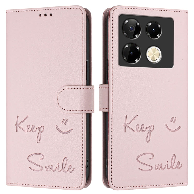 For Infinix Note 40 Pro 4G X6850 Smile Embossing RFID Leather Phone Case