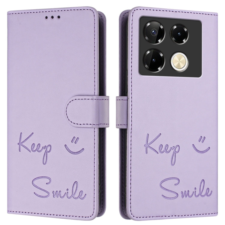 For Infinix Note 40 Pro 4G X6850 Smile Embossing RFID Leather Phone Case