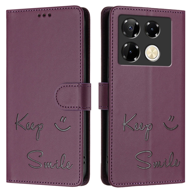For Infinix Note 40 Pro 4G X6850 Smile Embossing RFID Leather Phone Case