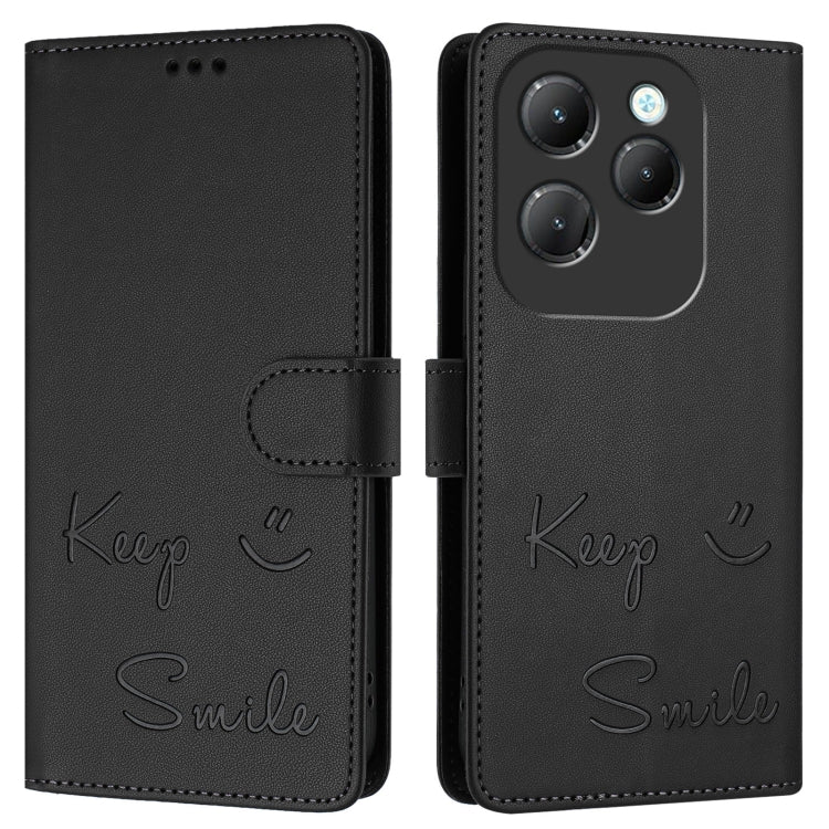 For Infinix Hot 40 / Hot 40 Pro Smile Embossing RFID Leather Phone Case
