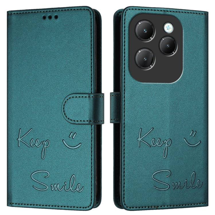 For Infinix Hot 40 / Hot 40 Pro Smile Embossing RFID Leather Phone Case