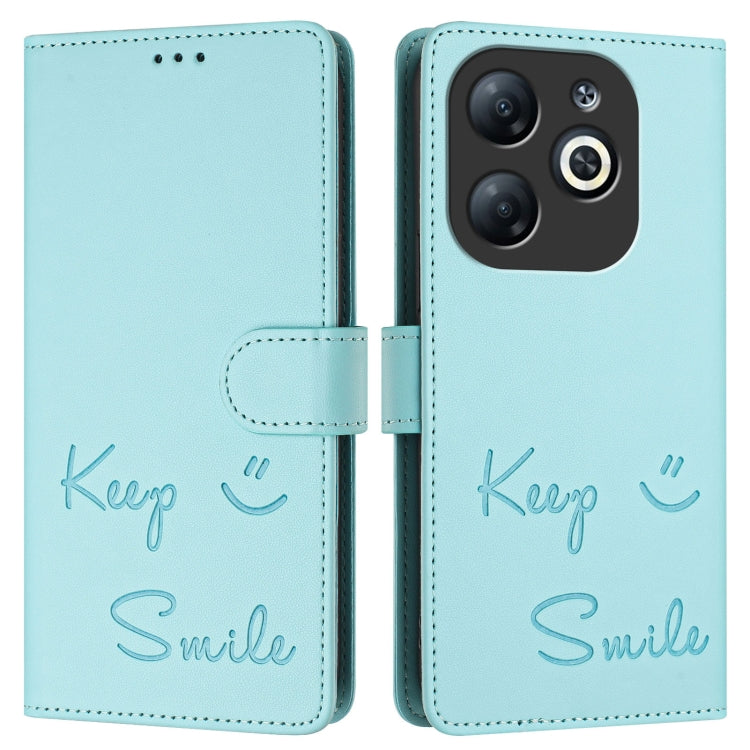 For Infinix Smart 8 Smile Embossing RFID Leather Phone Case