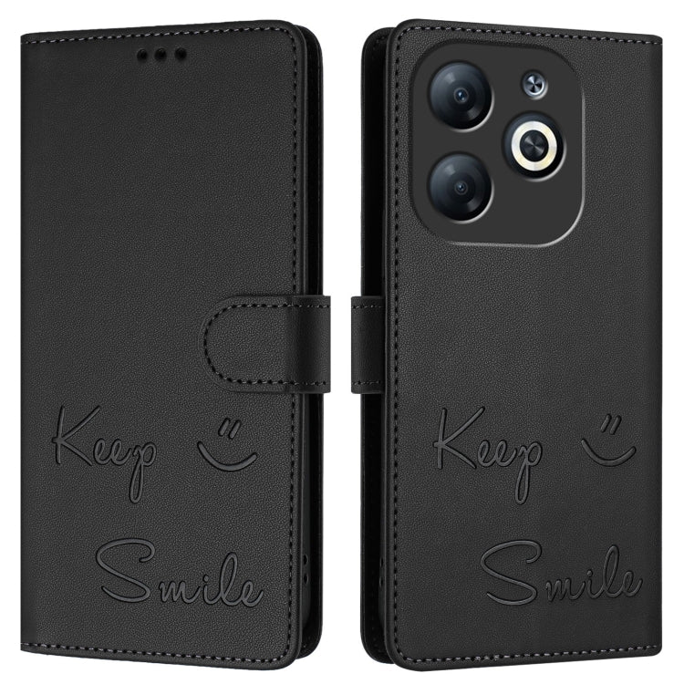 For Infinix Smart 8 Smile Embossing RFID Leather Phone Case