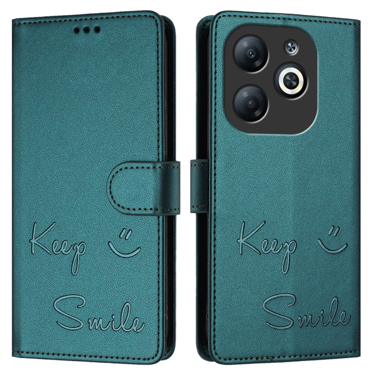 For Infinix Smart 8 Smile Embossing RFID Leather Phone Case