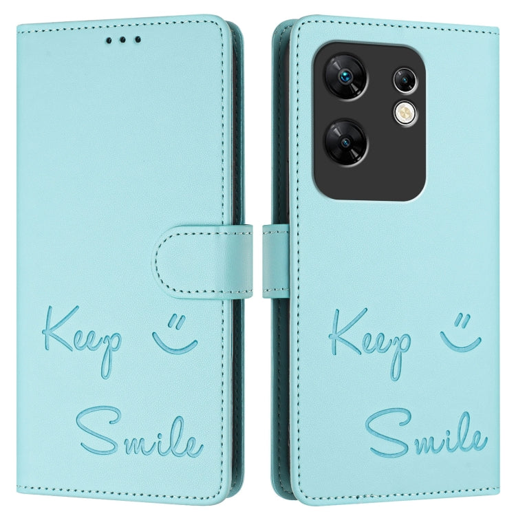 For Infinix Zero 30 4G Smile Embossing RFID Leather Phone Case