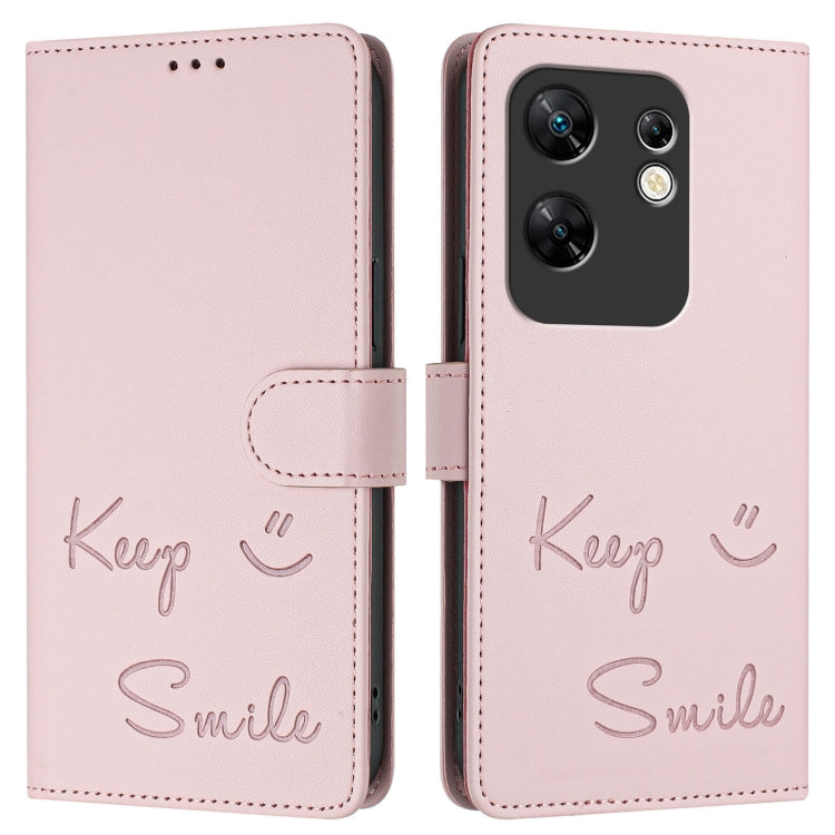 For Infinix Zero 30 4G Smile Embossing RFID Leather Phone Case