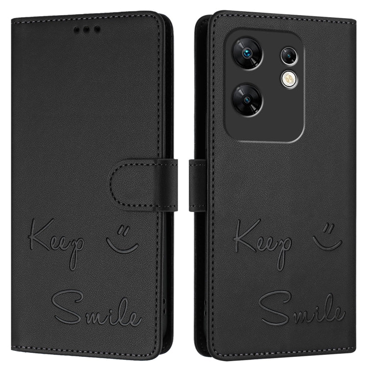 For Infinix Zero 30 4G Smile Embossing RFID Leather Phone Case
