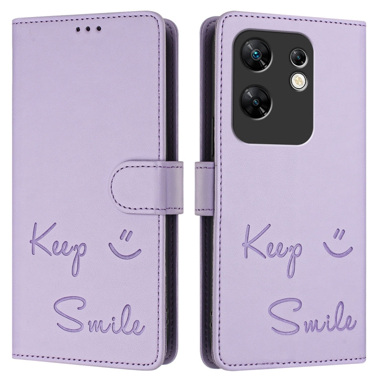 For Infinix Zero 30 4G Smile Embossing RFID Leather Phone Case