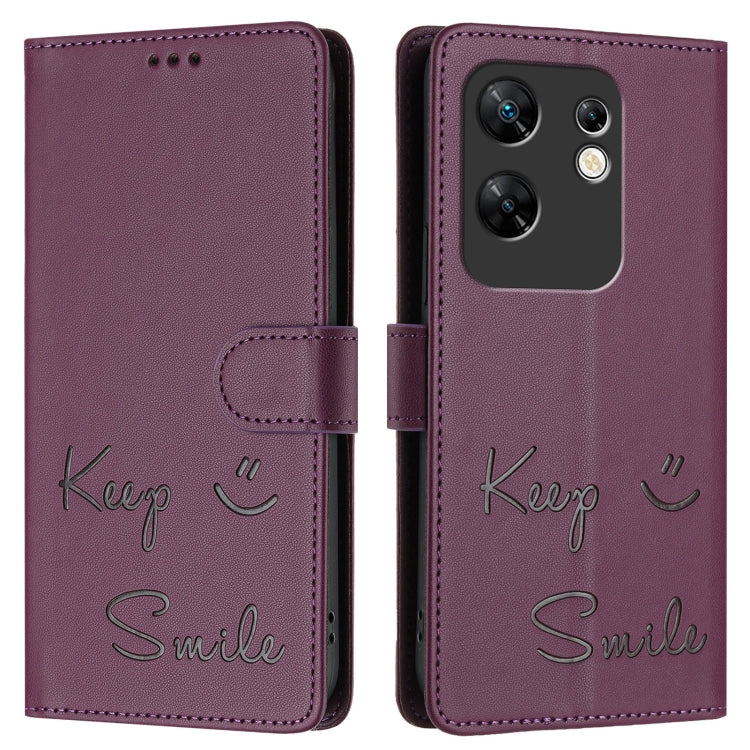 For Infinix Zero 30 4G Smile Embossing RFID Leather Phone Case