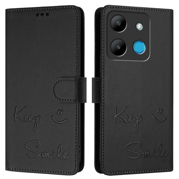 For Infinix Smart 7 HD / Smart 7 Plus Smile Embossing RFID Leather Phone Case