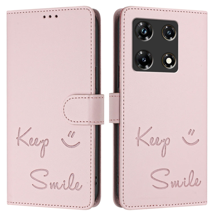 For Infinix Note 30 Pro / Note 30 5G Smile Embossing RFID Leather Phone Case